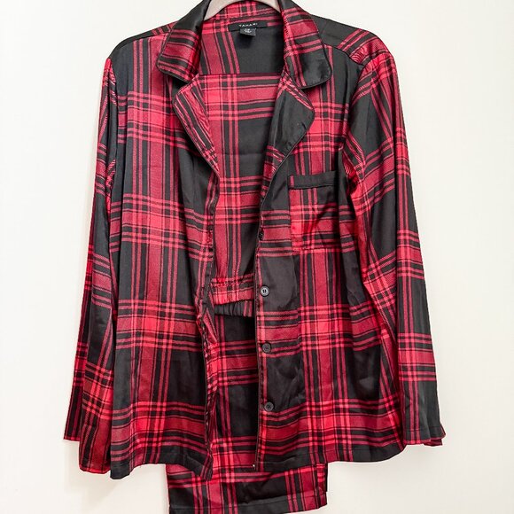 TAHARI - Women's 2 Piece Pyjama - Plaid - XL - Picture 1 of 7